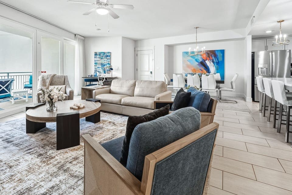 Your stylish open-concept retreat with ocean views and modern comfort.