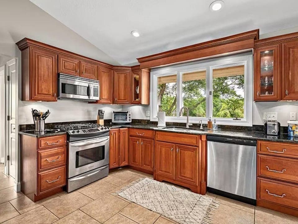 Fully Equipped Kitchen with a Gas Range