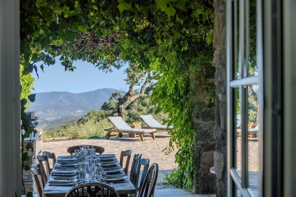 outdoor dining area with stunning views