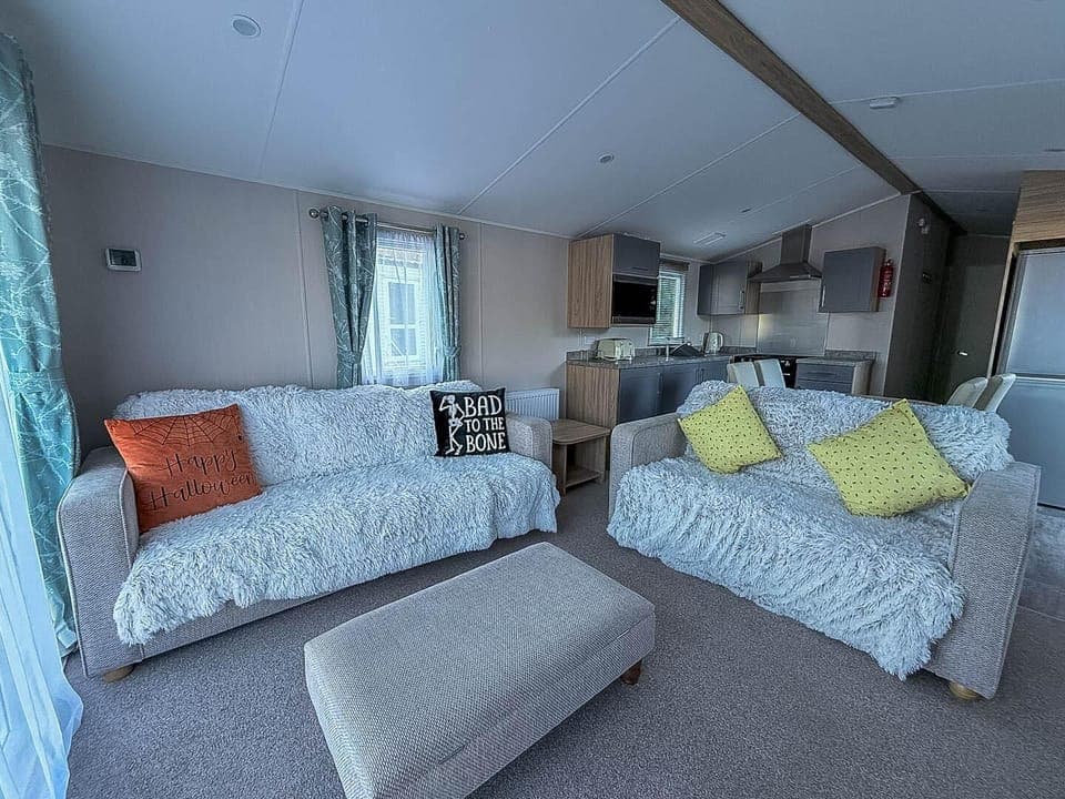 Modern interior in this 3 bed caravan