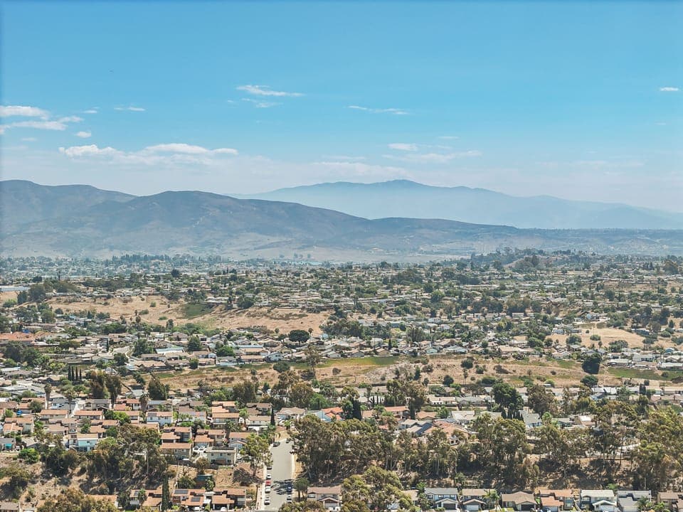 Mountains peeking out in the ditance