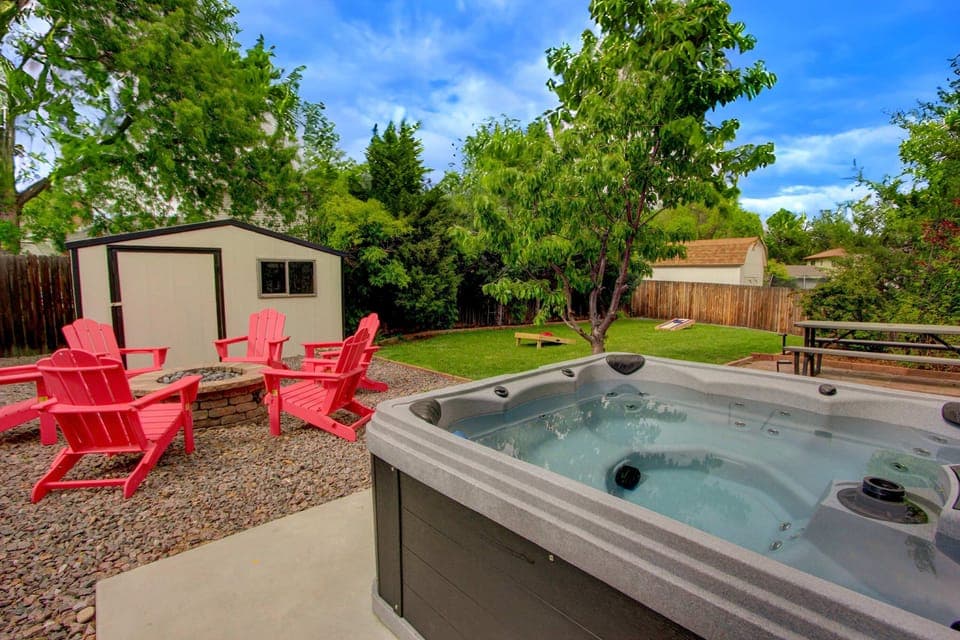 Soak in the hot tub after a long day exploring!