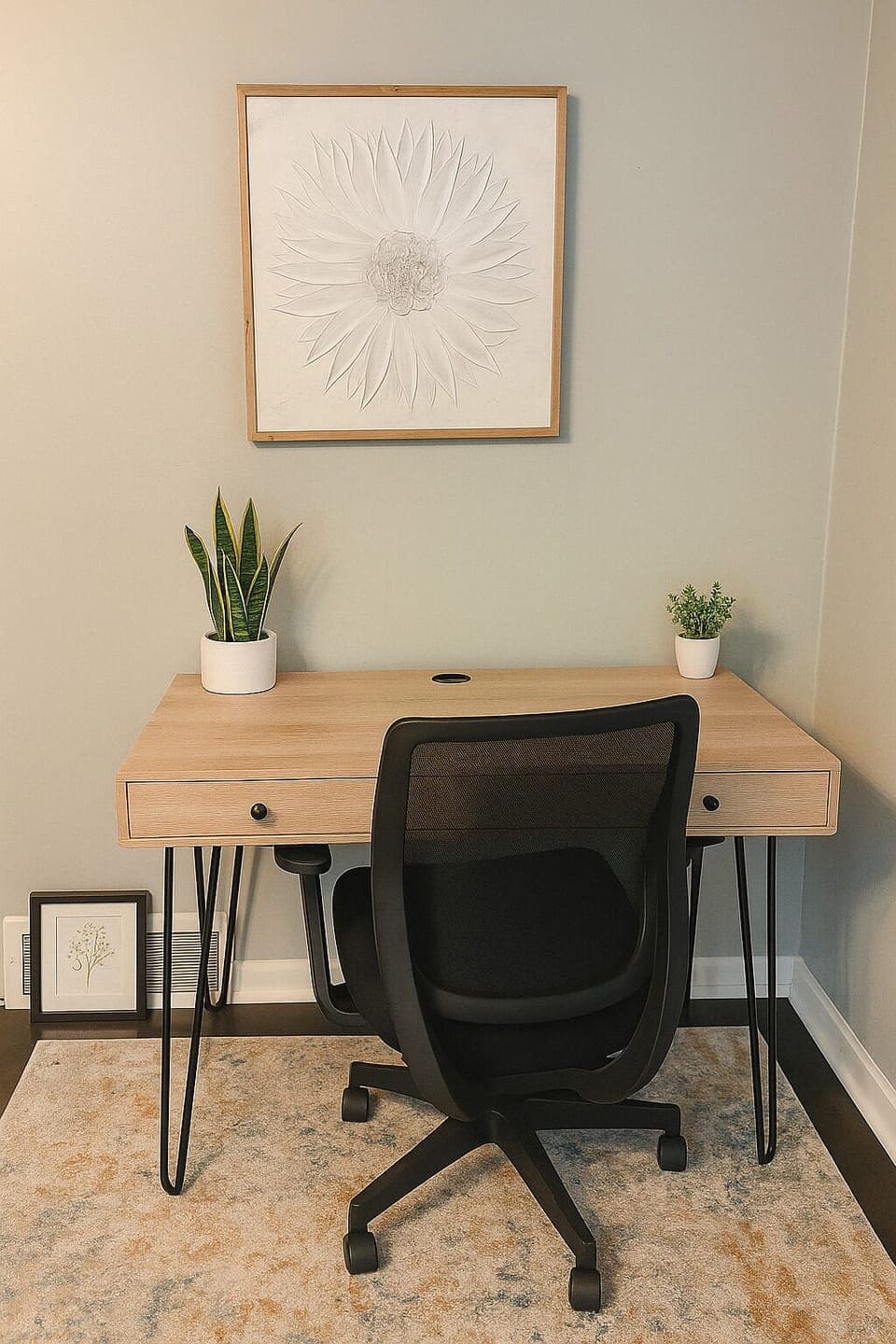 Desk with Chair in Living Room