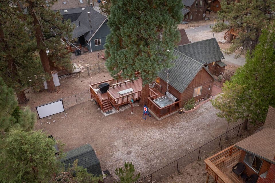 Large enclosed yard with activities to explore