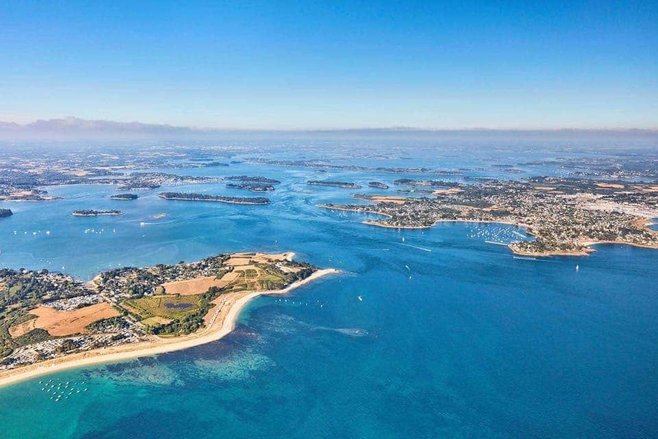 Aerial view of the Gulf of Morbihan and its islands