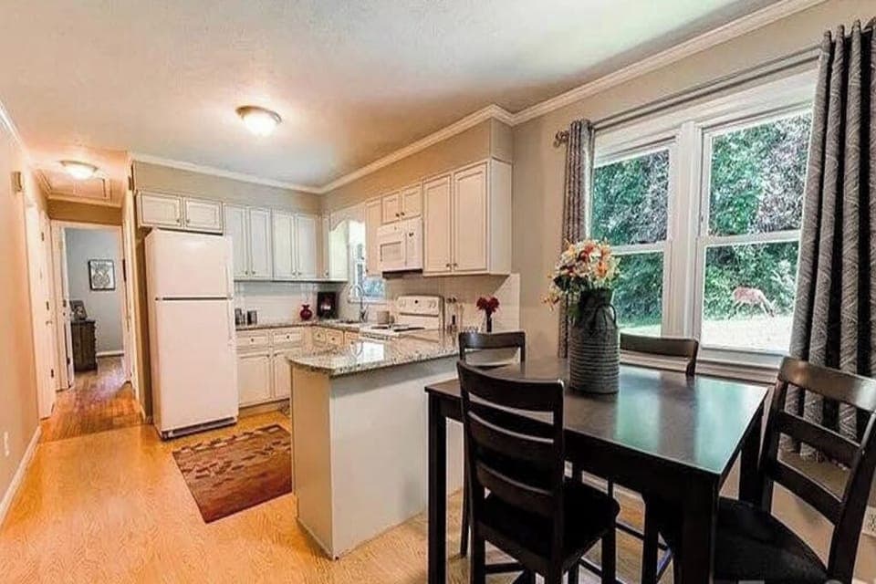 Large kitchen and dining area with plenty of room for family