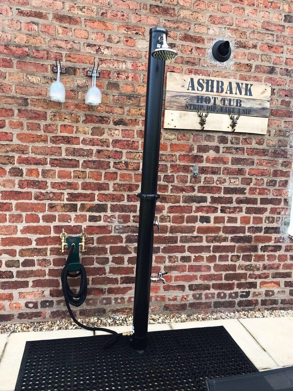 Why not shower alfresco ? Hot or cold it’s up to you .... 