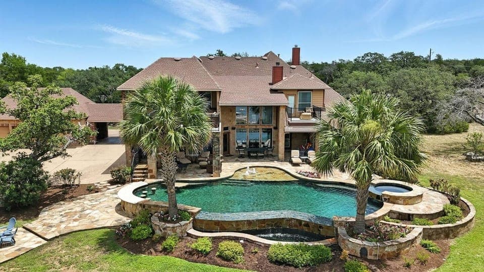 Luxury backyard oasis with resort-style pool