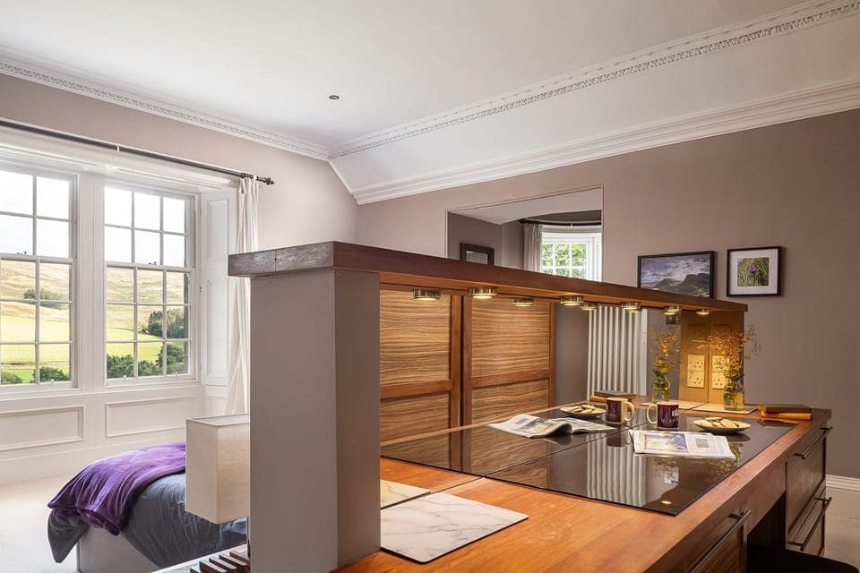 The principal bedroom at Quarter House, Scottish Borders