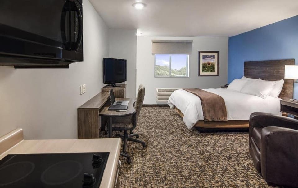 Sink into the plush king bed after a long day.