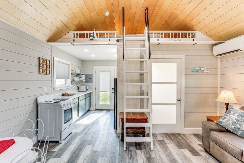 Sleeping Loft | King Floor Mattress | Upper Level | Ladder Required