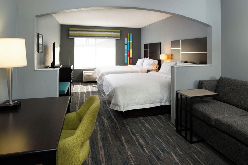 Spread out in a spacious suite with cozy seating nook.
