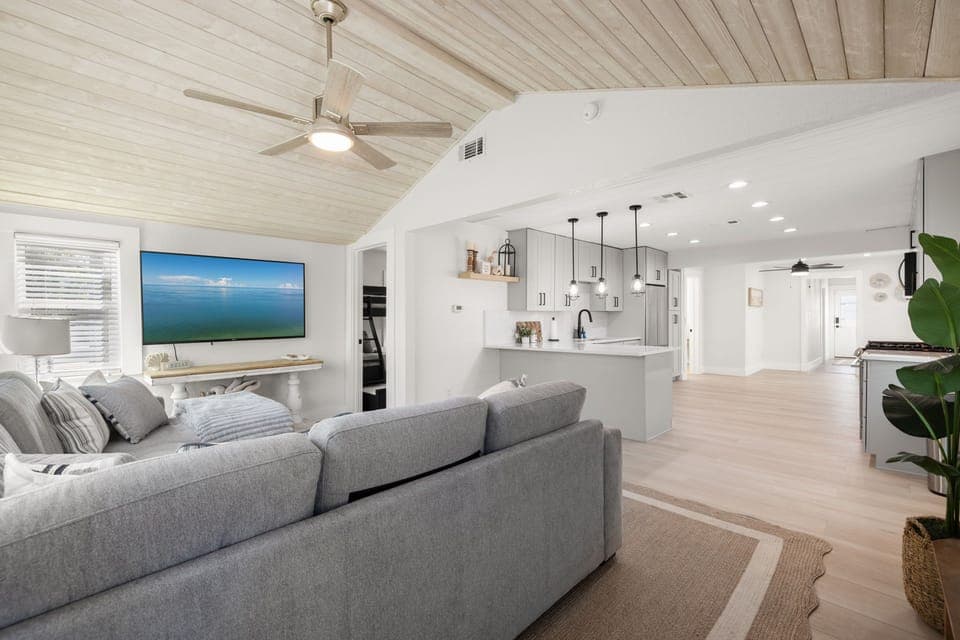 Living space with foldout couch