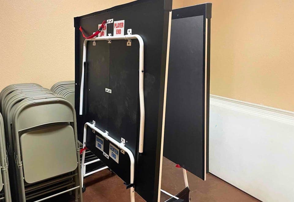 Games, folding chairs, and extra supplies for fun gatherings.