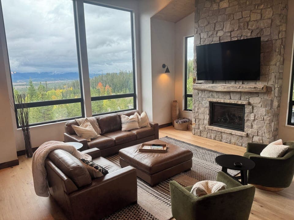 The large and spacious great room offers stunning East , South and West views.