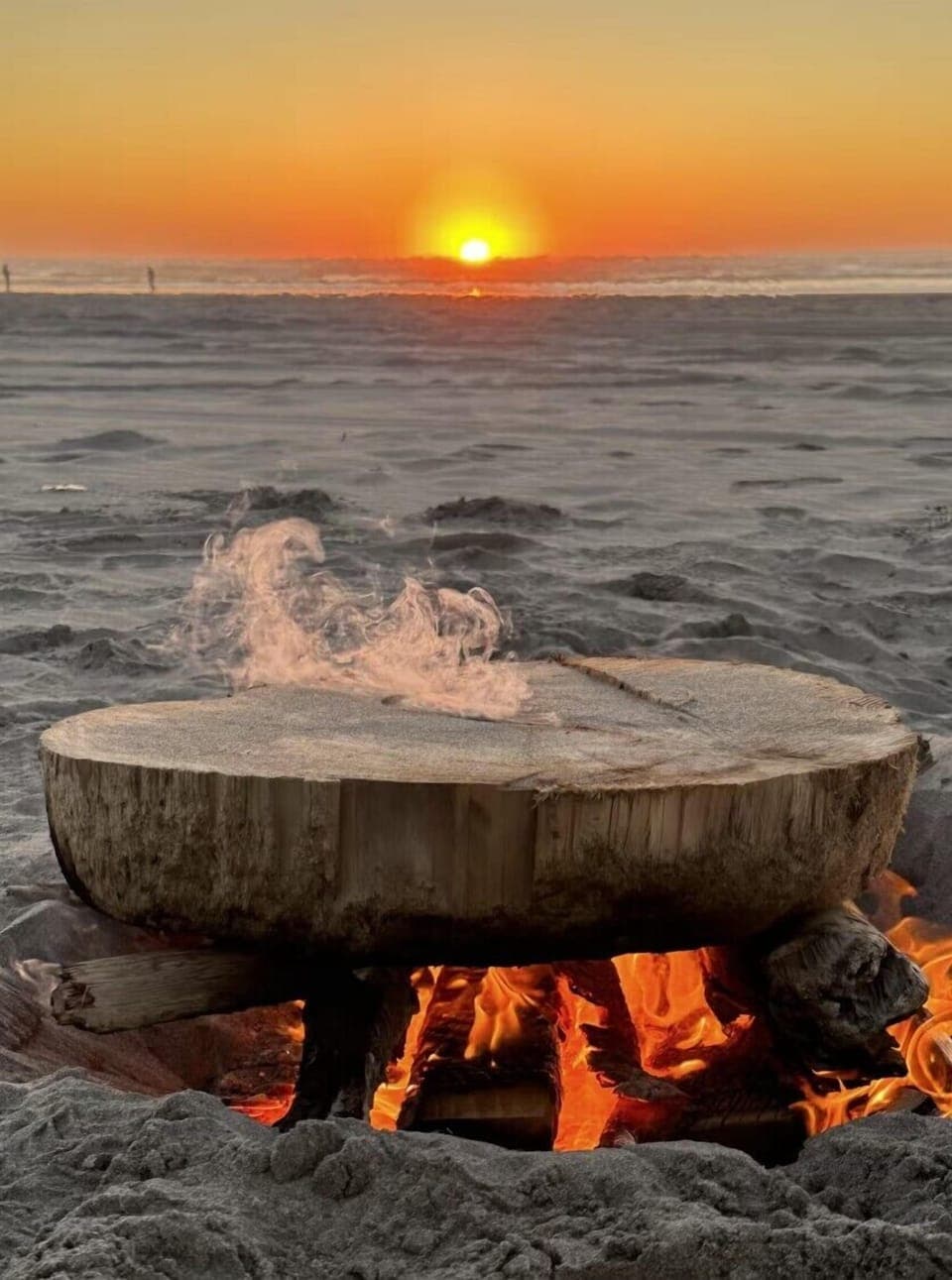 Enjoy the incredible sunsets with a toasty fire!