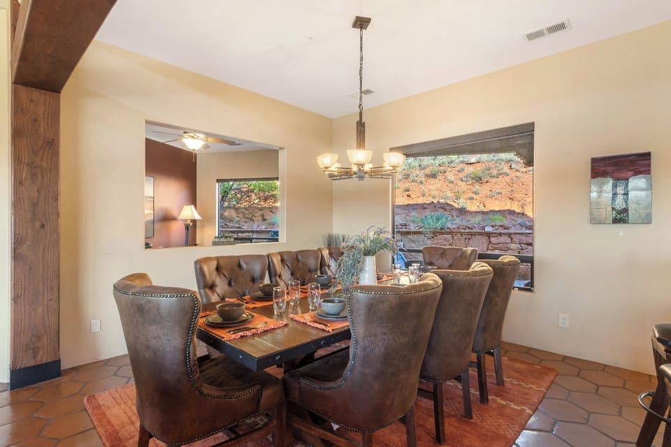 Dining area with seating for 8