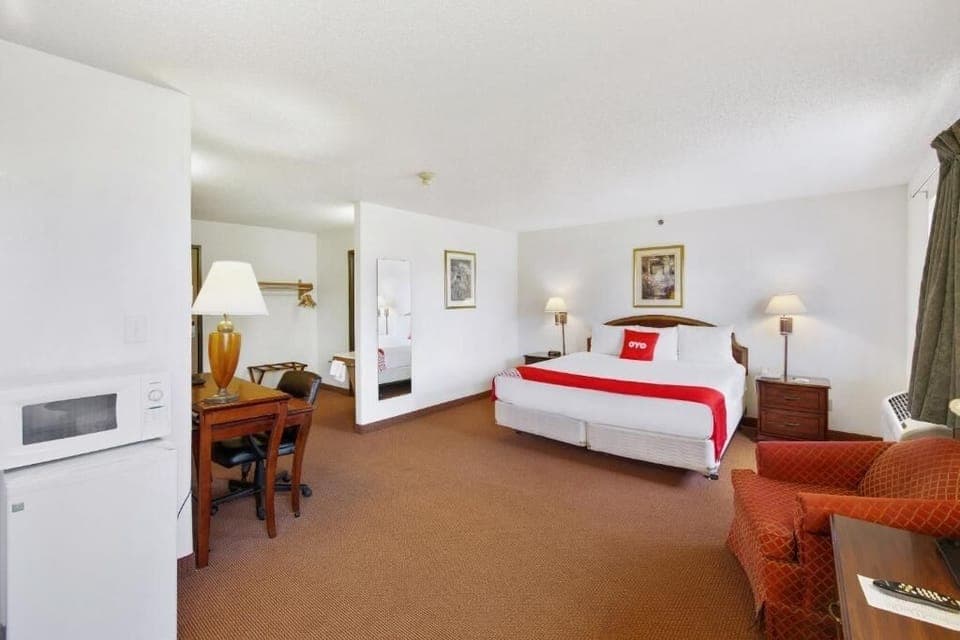 Settle in with a dedicated workspace and easy in-room comforts.