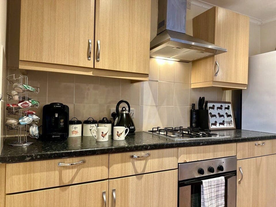 Fully equipped kitchen for cooking