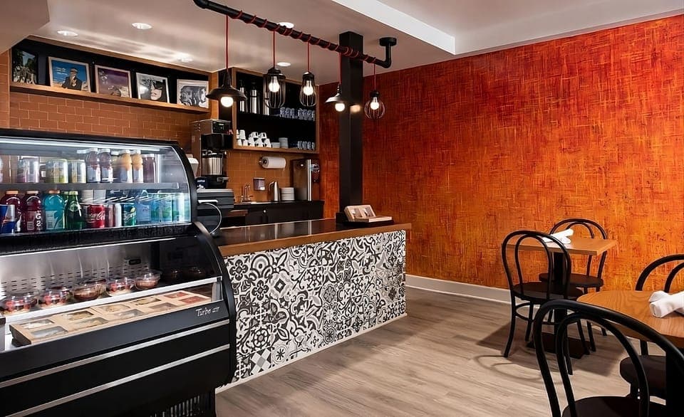 Grab a coffee and linger in this cozy café corner.
