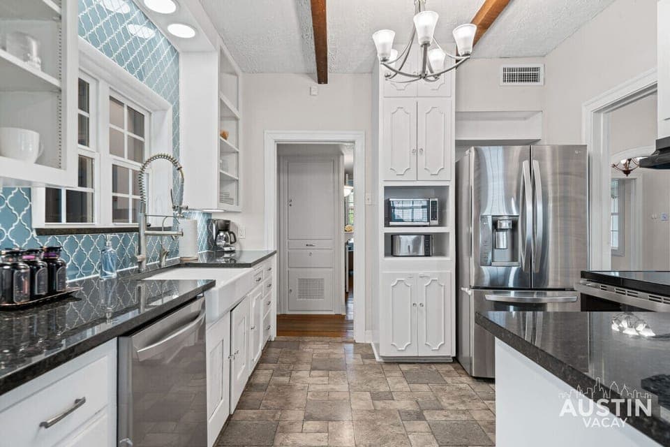 Bright, modern, and fully stocked. Your kitchen for memorable meals!