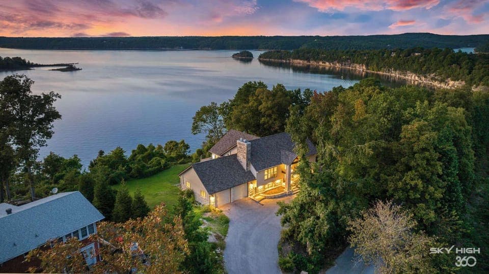 Ariel shot of the house