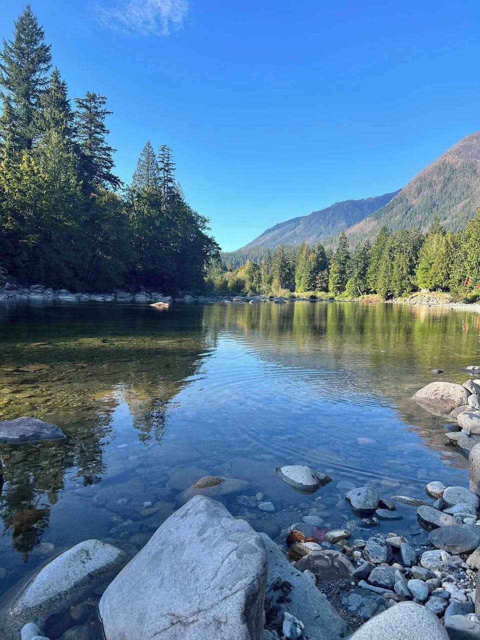 Skykomish river in Autumn, river access a short walk away