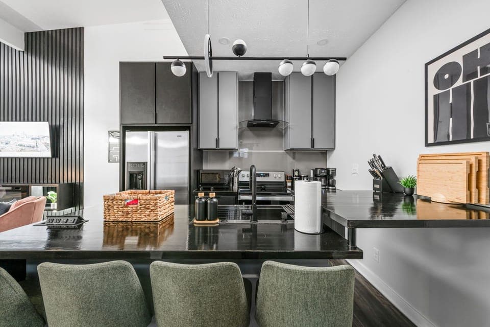 Embrace your culinary adventures in a stylish space with chic accents and top-notch appliances!