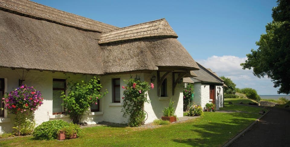 Rose Cottage 300 year old whitewashed, thatched seaside cottage