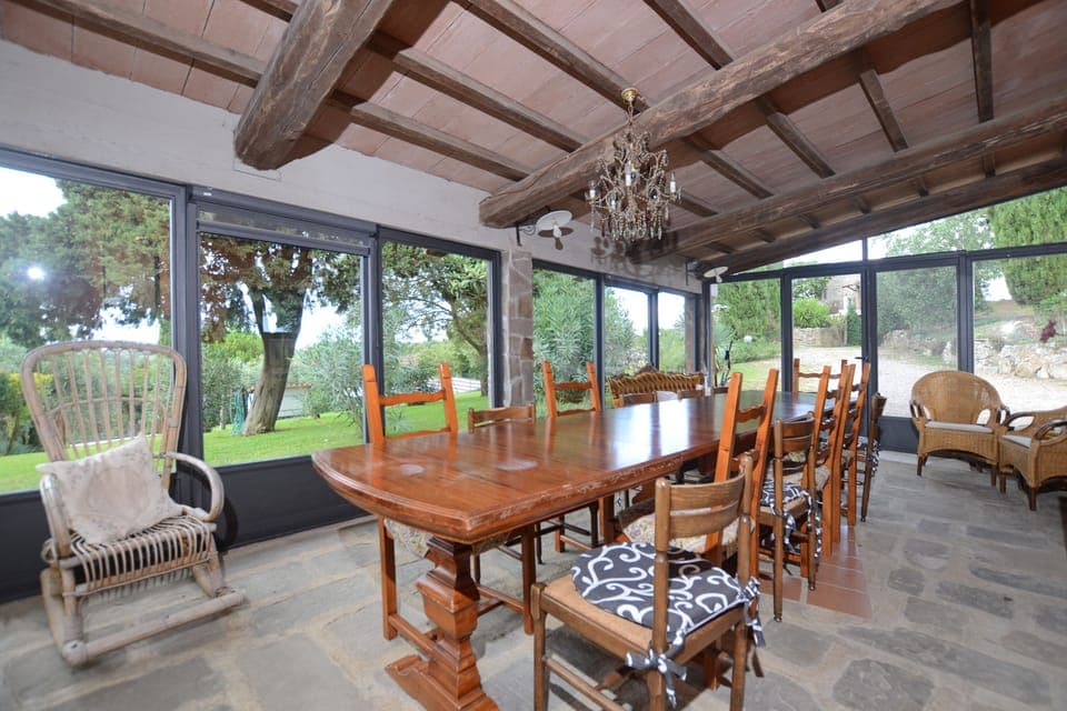 Exclusive dining room in the nearby farmhouse
