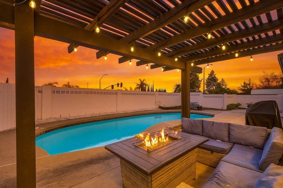 Enjoy golden sunsets by the poolside firepit — the perfect spot to unwind after a day of adventure.Enjoy golden sunsets by the poolside firepit — the perfect spot to unwind after a day of adventure.