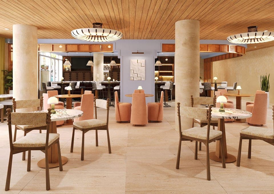 Restaurant and bar led by local culinary talent offers a modern interior and spacious area.