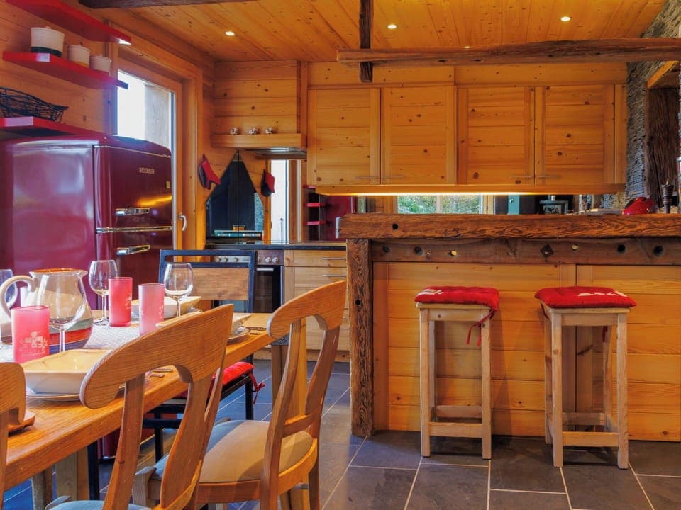 Furniture, Kitchen, Wood, Interior Design, Countertop, Flooring, Ceiling, Cabinetry, Kitchen Appliance, Floor