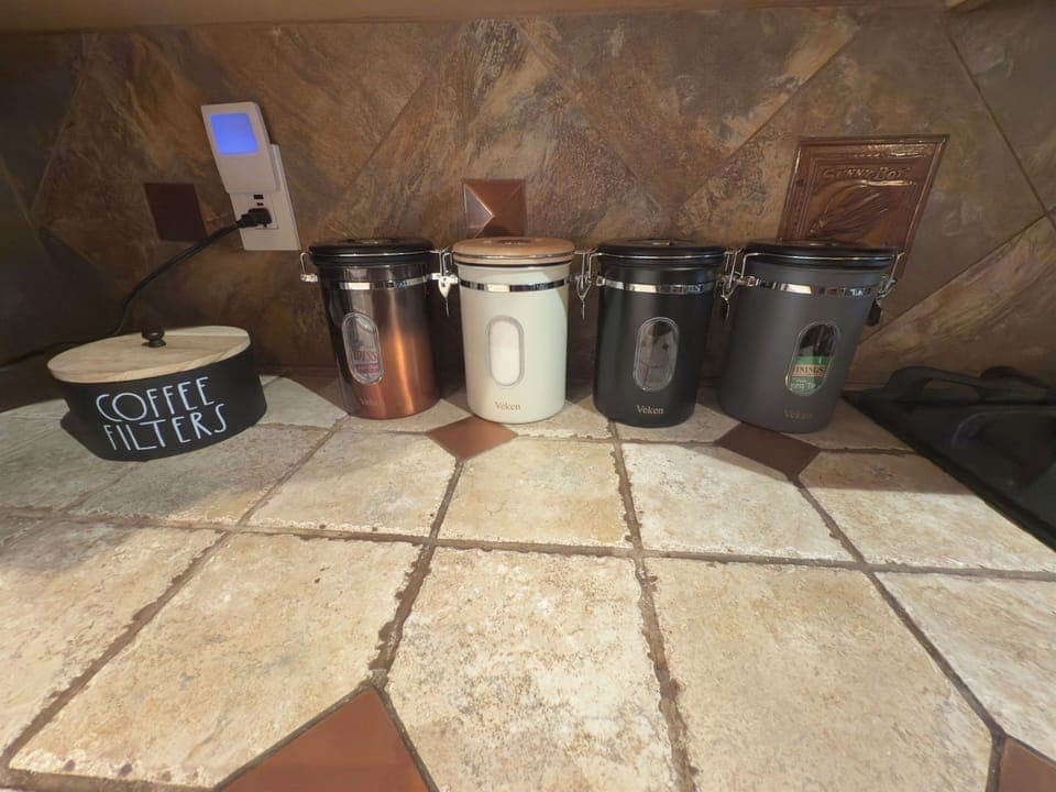 Wake up happy! Complimentary Coffee, Tea, Cocoa (and sugar) is waiting for you 