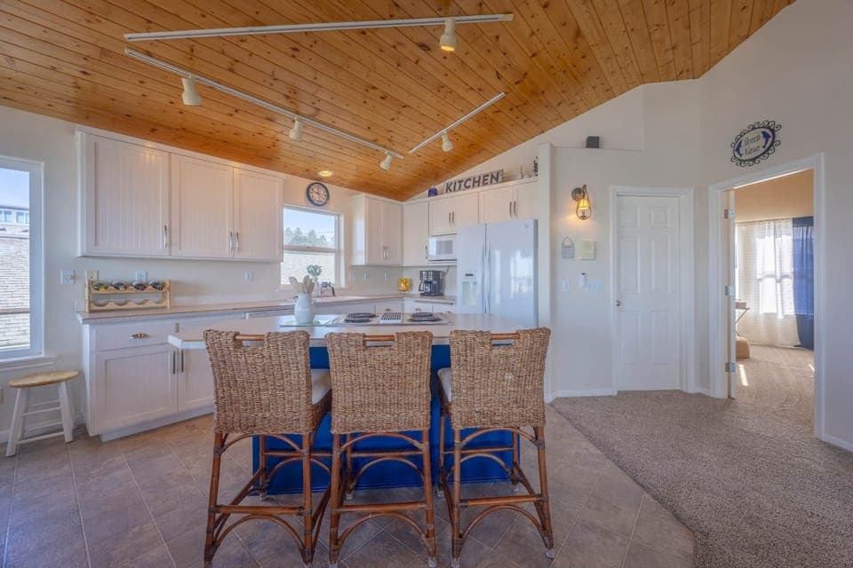 Kitchen with bar stools