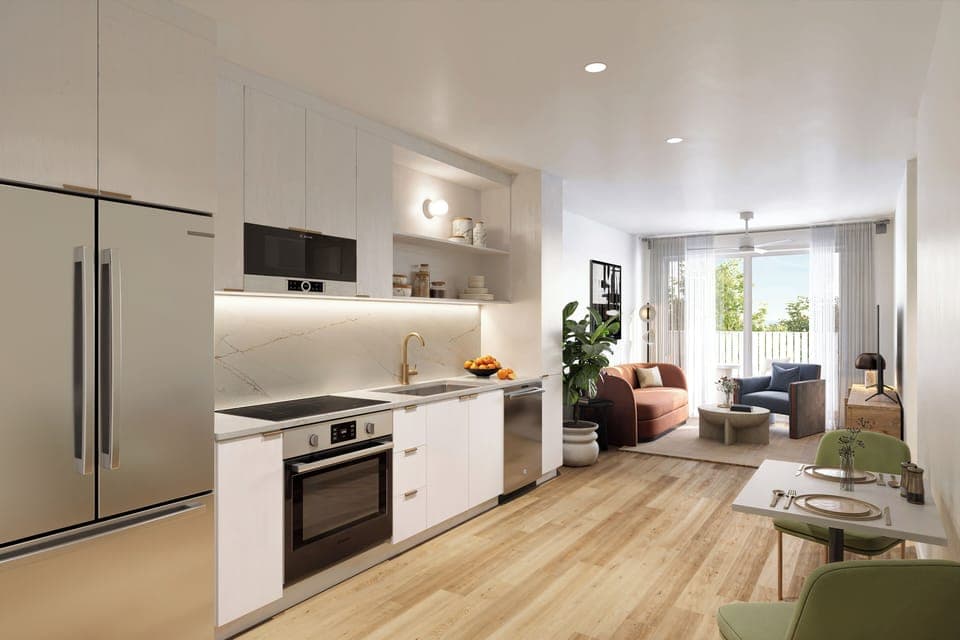 Deluxe 1 Bedroom Suite with Balcony: Kitchen stocked with essentials