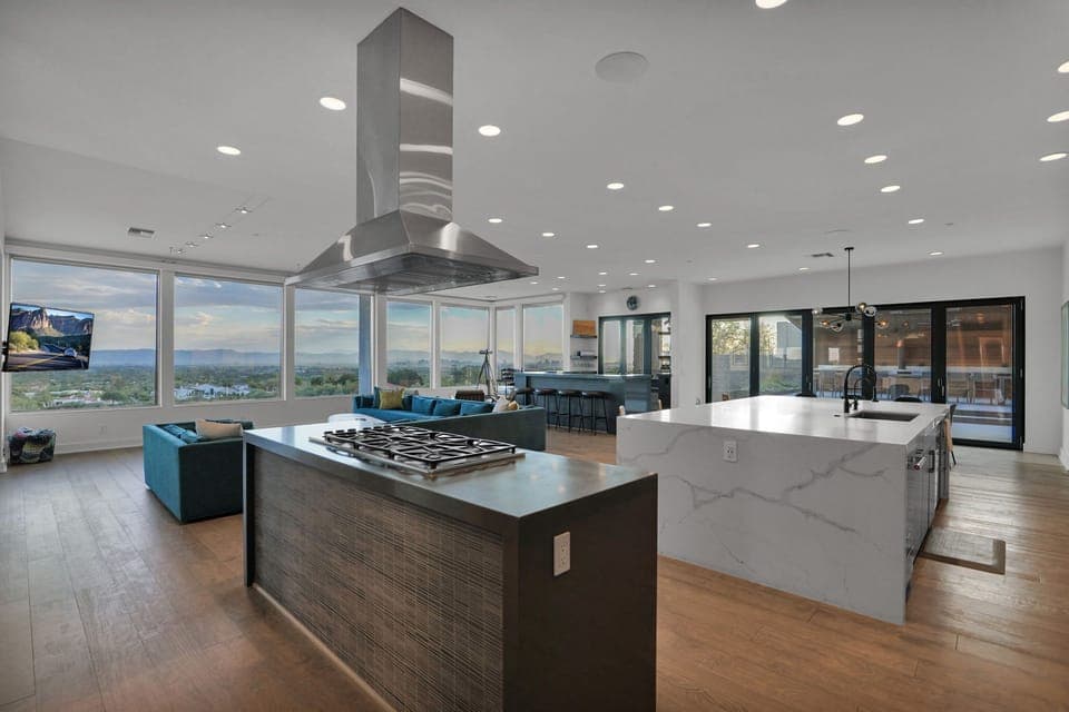 Curate culinary delights amidst an expansive view.