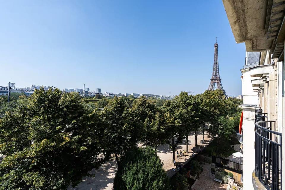 Step onto the balcony for a truly stunning view of the Paris Landmark. 