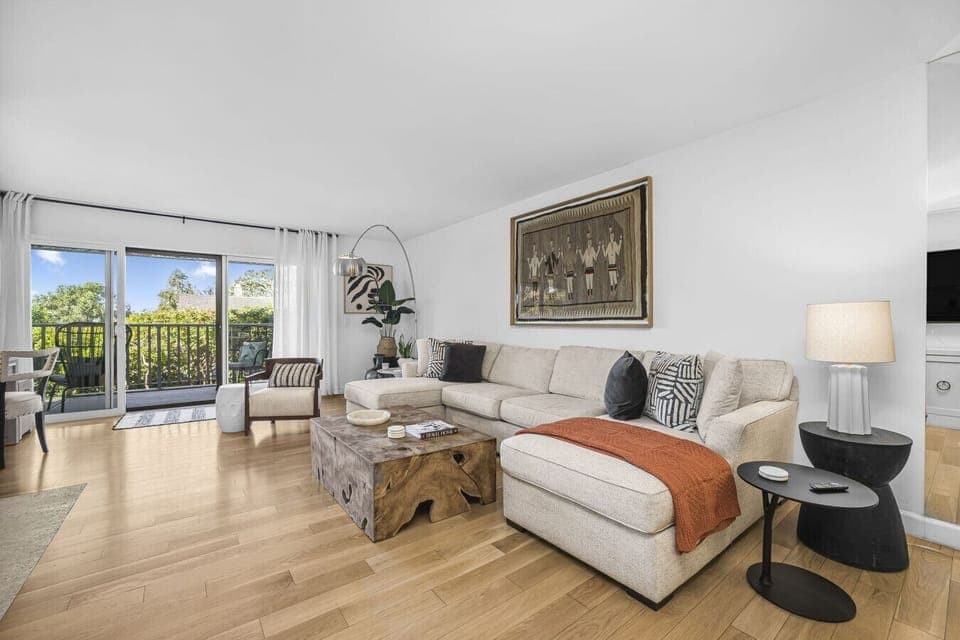 Living Area with private patio