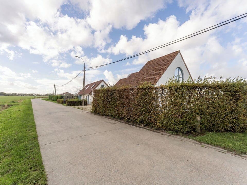 Sky, Road Surface, Residential Area, Overhead Power Line, House, Shrub, Home, Land Lot, Roof, Human Settlement