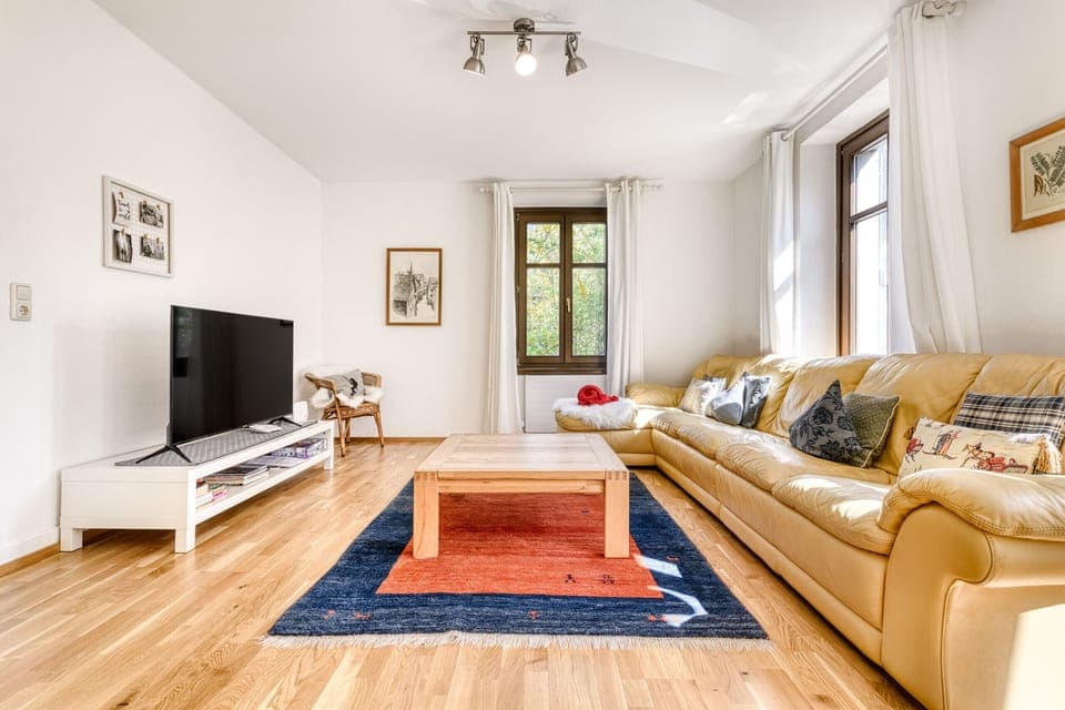 Living room in the Bergwelten family vacation apartment in Bludenz.