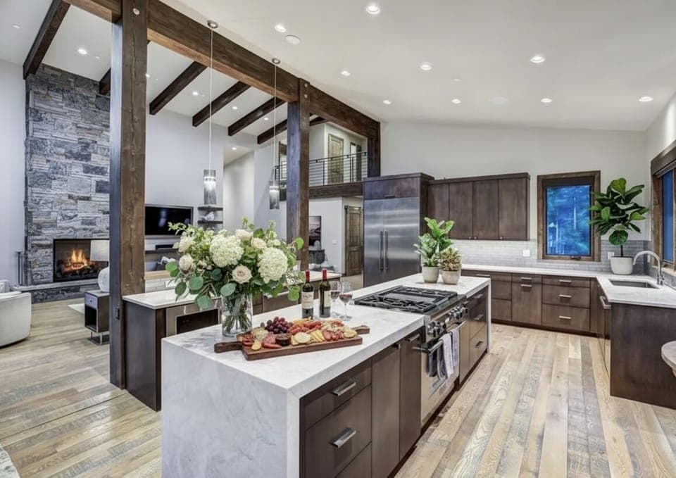 Dream Kitchen — a chef's paradise with top-tier appliances, sleek cabinetry, and an open design connecting kitchen, dining, and living spaces. 🍳✨