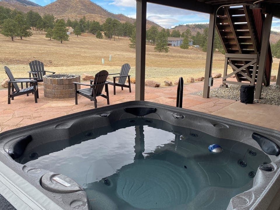 Unwind under the stars in your private hot tub