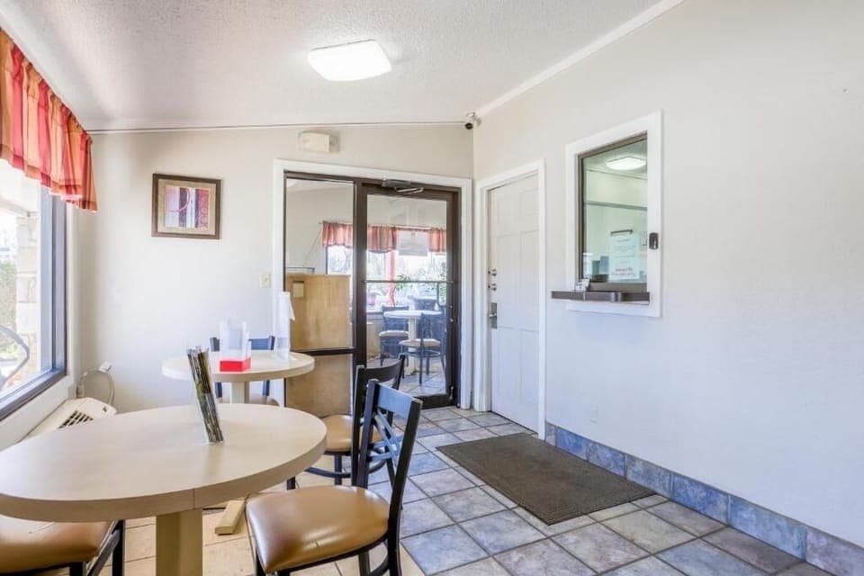 Step inside to a clean, simple lobby with easy access.