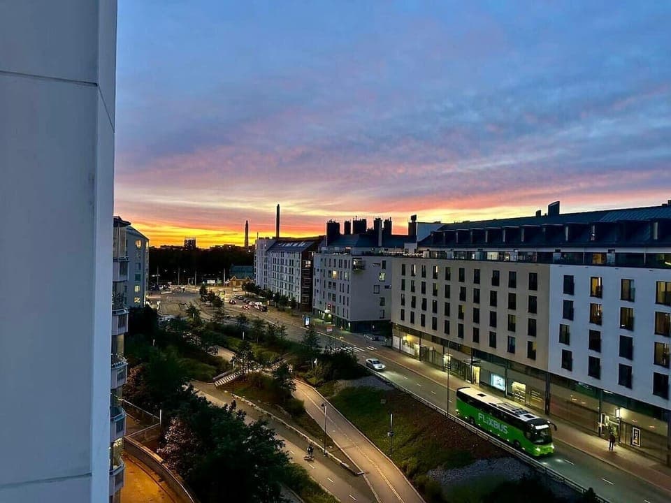 Watch the neighborhood wake up or wind down from the cozy balcony.