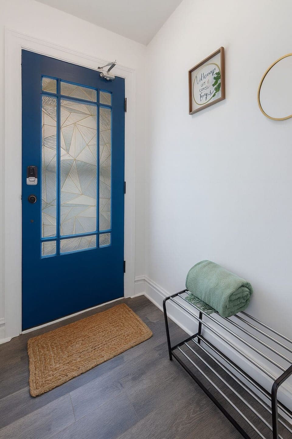 Private access door with a secure digital lock for easy self-check-in.