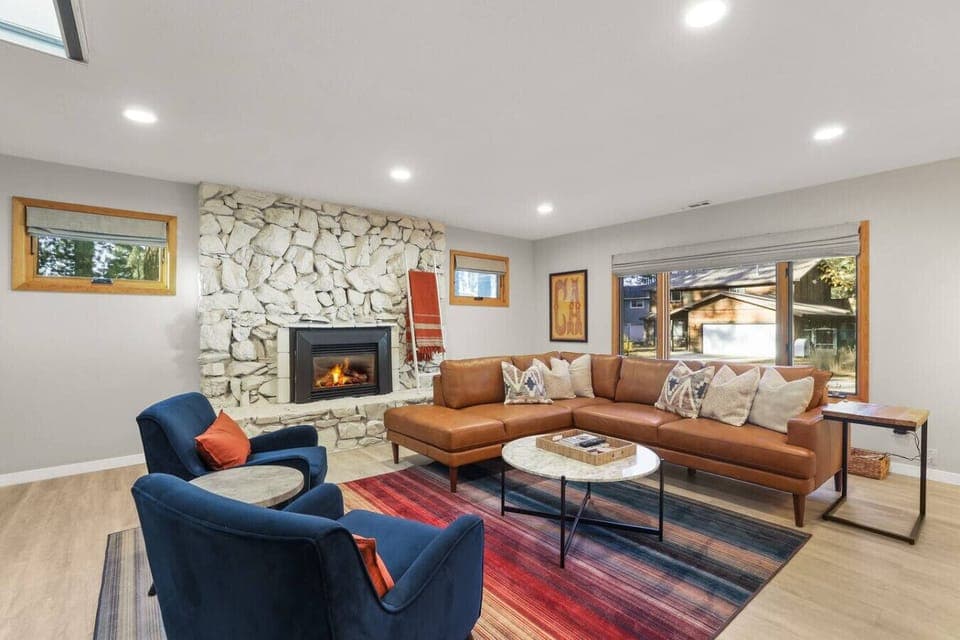 Super cozy living room with brand new couch