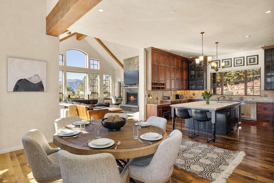 Sprawl out in your beautiful living room with the dining and kitchen spaces in the adjacent room.