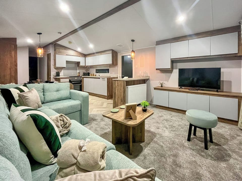 Open plan living space | Lily Pad Lodge, Brechin