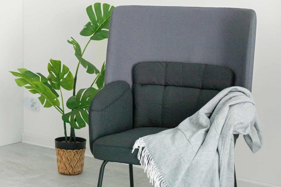 The living area's sleek design is both functional and aesthetically pleasing.